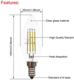 Candle Light base E14, 4w, white Color