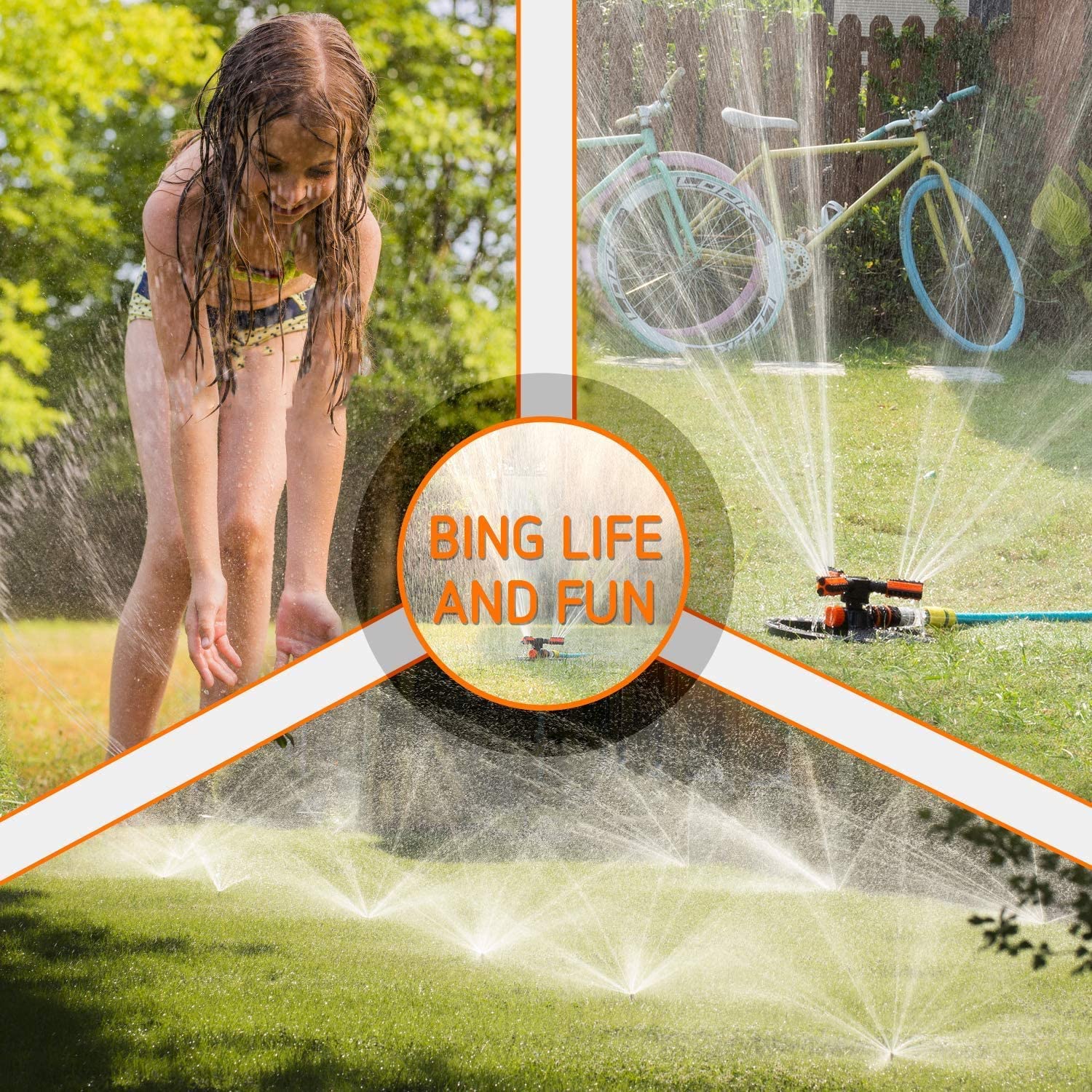 LAWN Garden Sprinkler Adjustable Lawn Irrigation System 360 Degree Rot –  ti