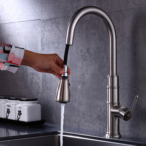 Matte Kitchen Faucet: Brass Pull Down Deck Mounted Zinc Brass 3 Way 8505 matte