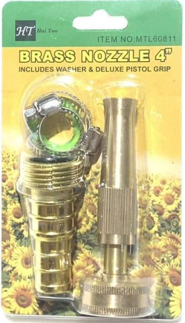 brass garden spray nozzle 4" Solid Brass Fitting Hose Nozzle Adjustable for High Pressure Spayer – eBayti